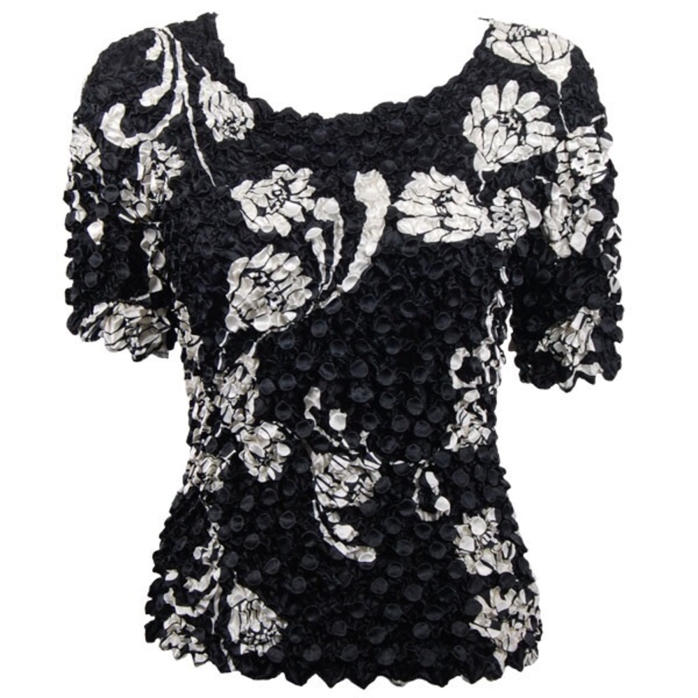 S to XL Magic Scarf shirt coin black white daisy